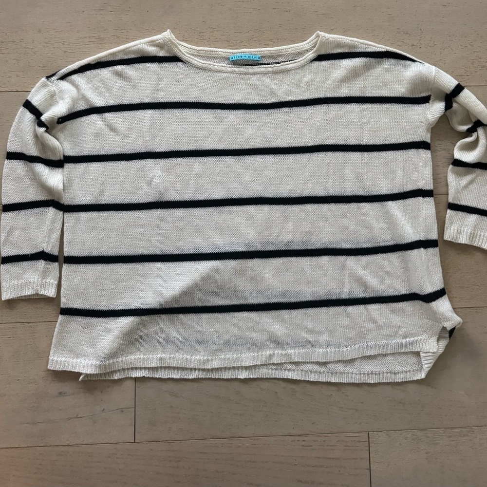 Alice and Olivia striped pullover sweater